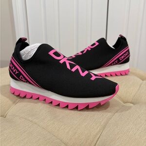 DKNY Black and Pink Athletic Sneakers